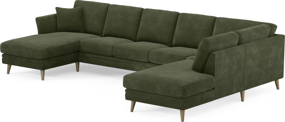 Eden - 3-sits soffa med schäslong vänster och divan höger - Grön