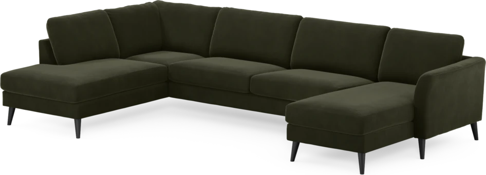 Bridge - 3-sits soffa med divan vänster och schäslong höger - Grön