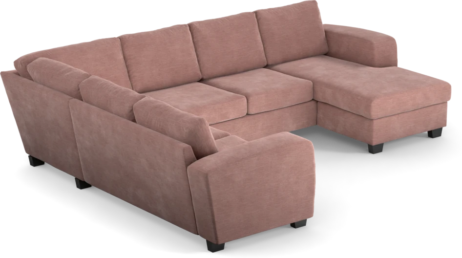 Friday - Hörnsoffa, 2+3-sits med schäslong höger - Rosa