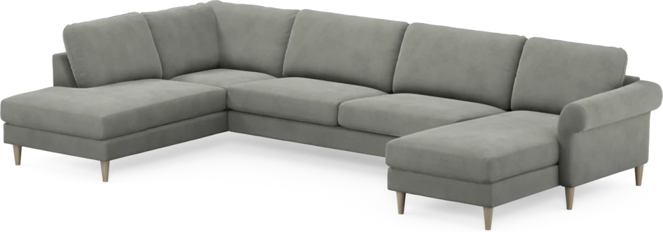 Bridge - 3-sits soffa med divan vänster och schäslong höger - Grå