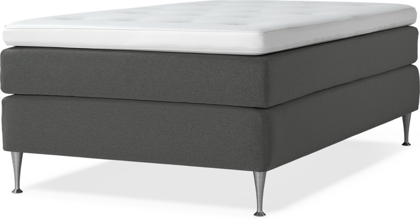 Delux Sense - Kontinentalsäng, enkelsäng 120 cm med bäddmadrass - Grå