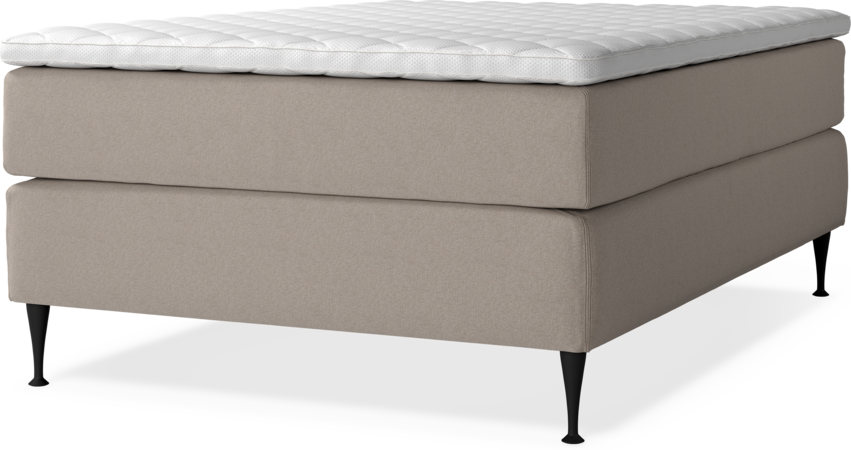 Delux Exclusive - Kontinentalsäng, enkelsäng 140 cm med bäddmadrass - Beige