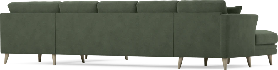 Eden - 3-sits soffa med schäslong vänster och divan höger - Grön
