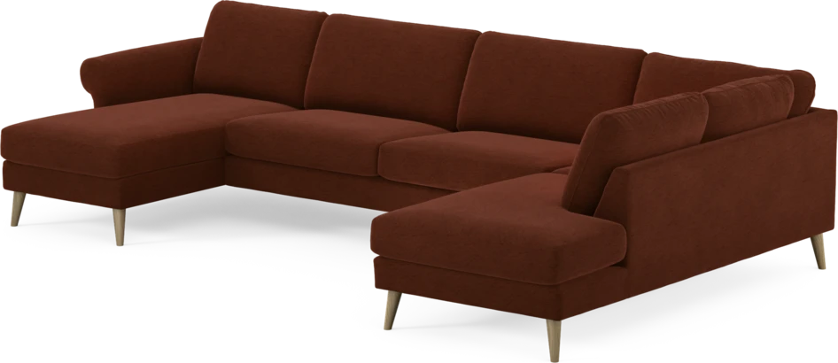 Bridge - 3-sits soffa med schäslong vänster och divan höger - Orange