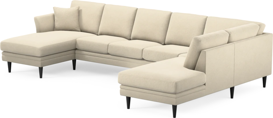Eden - 3-sits soffa med schäslong vänster och divan höger - Beige