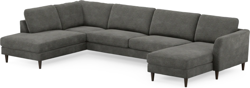 Bridge - 3-sits soffa med divan vänster och schäslong höger - Grå