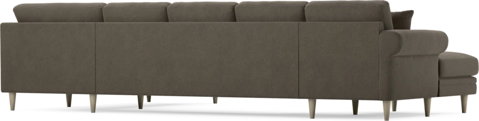 Eden - 3-sits soffa med schäslong vänster och divan höger - Brun
