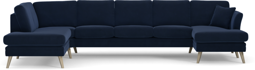 Eden - 3-sits soffa med divan vänster och schäslong höger - Blå