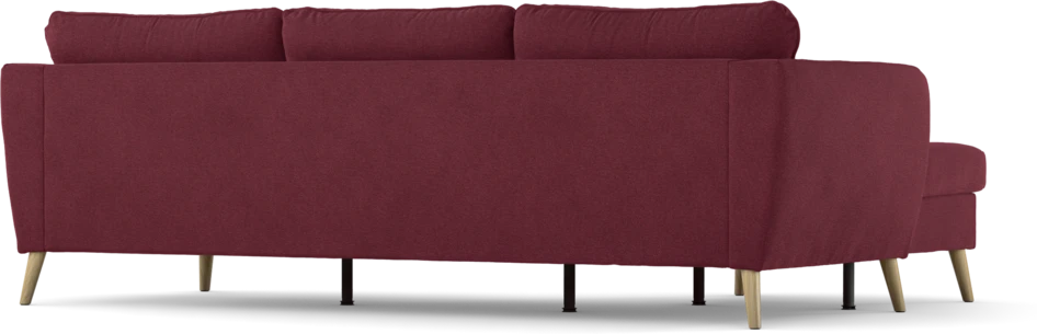 County - 3-sits soffa med flyttbar schäslong - Röd