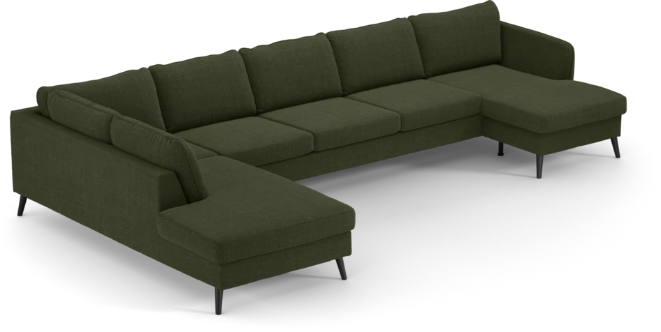 County - 4-sits soffa med divan vänster och schäslong höger - Grön