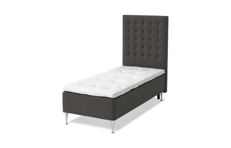 Dream Delux - Ramsäng, enkelsäng med bäddmadrass Dream Delux vit - Svart