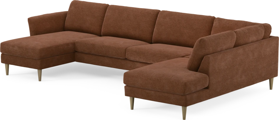 Bridge - 3-sits soffa med schäslong vänster och divan höger - Orange