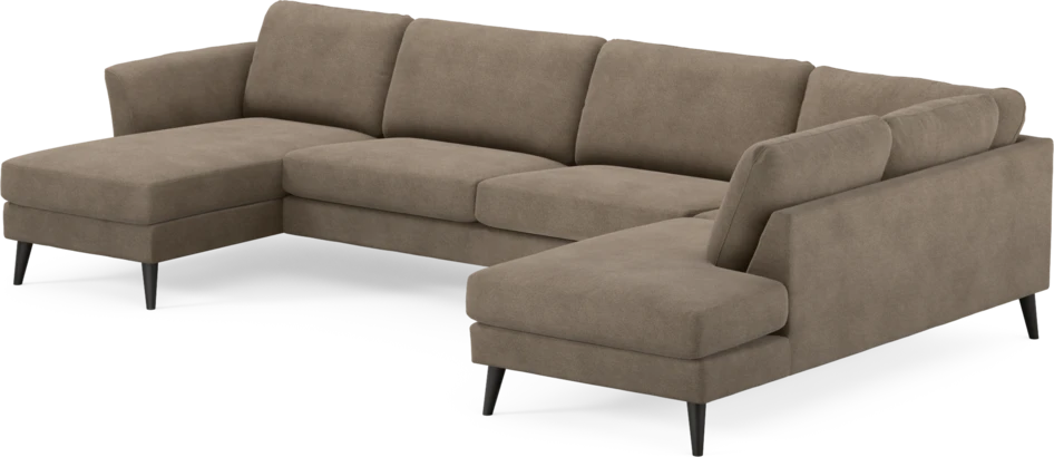 Bridge - 3-sits soffa med schäslong vänster och divan höger - Brun
