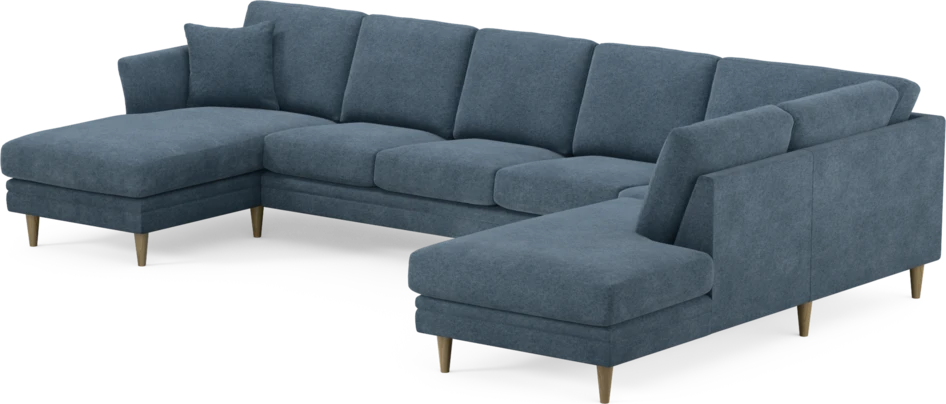 Eden - 3-sits soffa med schäslong vänster och divan höger - Blå