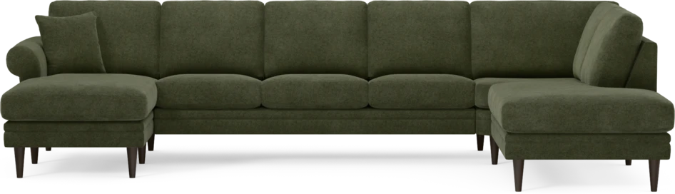 Eden - 3-sits soffa med schäslong vänster och divan höger - Grön