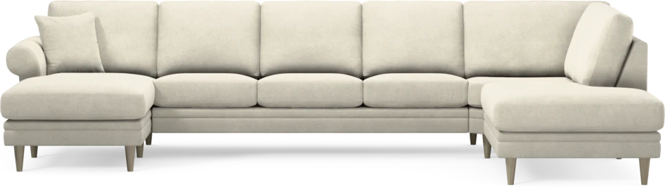 Eden - 3-sits soffa med schäslong vänster och divan höger - Vit