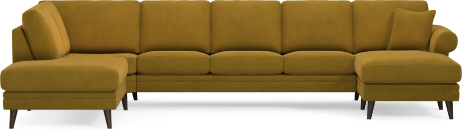 Eden - 3-sits soffa med divan vänster och schäslong höger - Gul