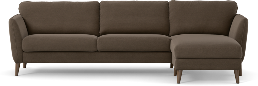 Bridge - 3-sits soffa med schäslong höger - Brun