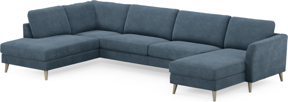 Bridge - 3-sits soffa med divan vänster och schäslong höger - Blå