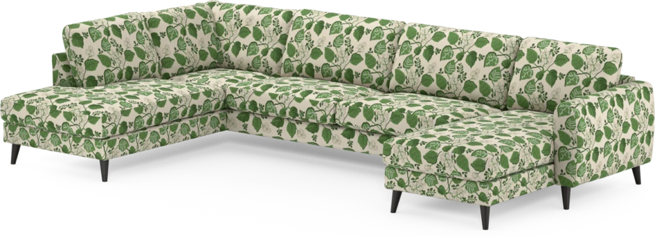 Bridge - 3-sits soffa med divan vänster och schäslong höger - Grön