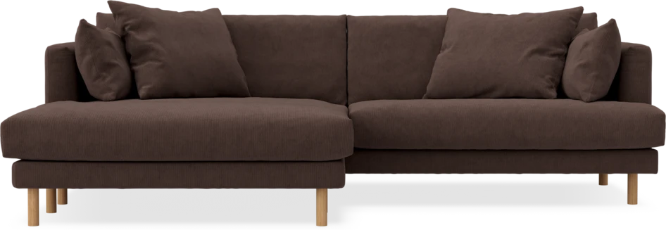 Harper - 4-sits med schäslong XL vänster - Brun