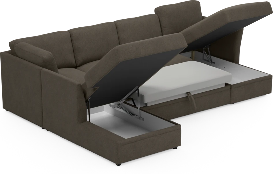 Öland - Bäddsoffa med divan vänster och schäslong höger - Brun