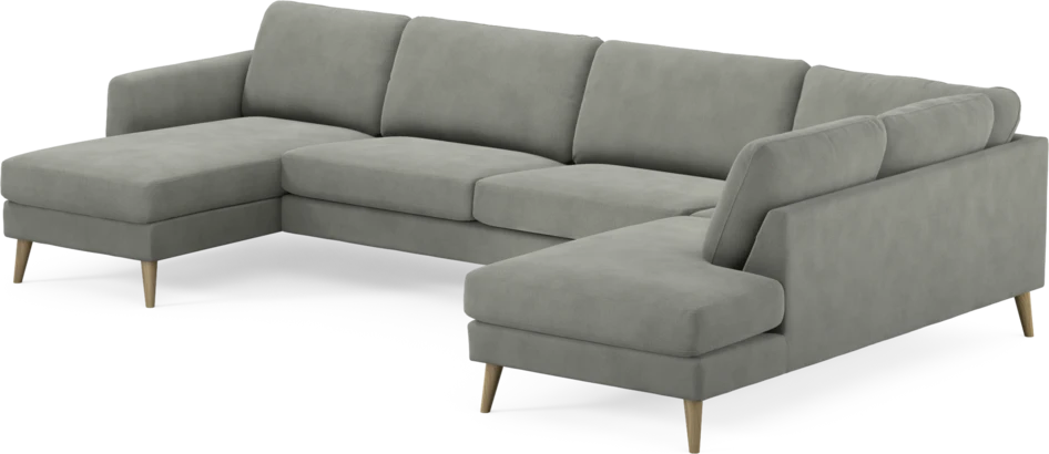 Bridge - 3-sits soffa med schäslong vänster och divan höger - Grå