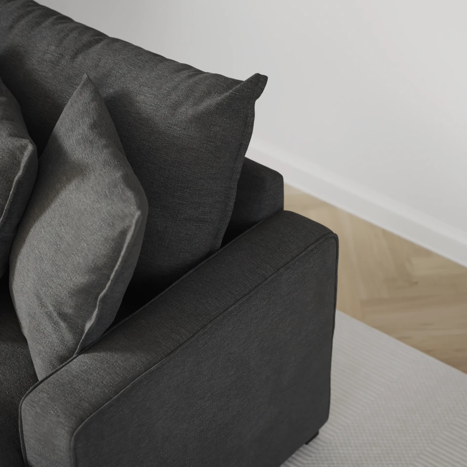 Mila - 3-sits soffa med divan vänster - Grå