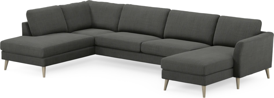 Bridge - 3-sits soffa med divan vänster och schäslong höger - Grå