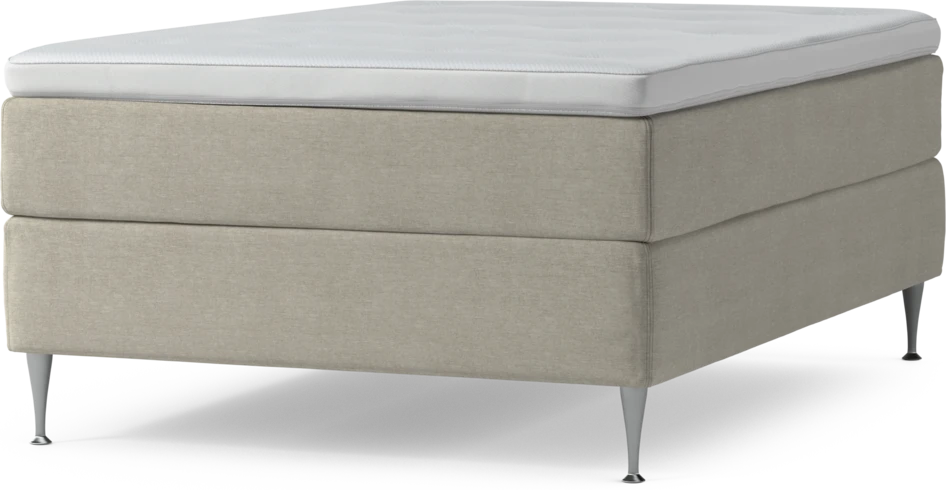 Delux Exclusive - Kontinentalsäng, enkelsäng 140 cm med bäddmadrass och sängben - Beige