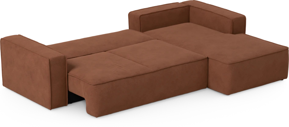 Ide - Bäddsoffa 3-sits med schäslong höger - Orange