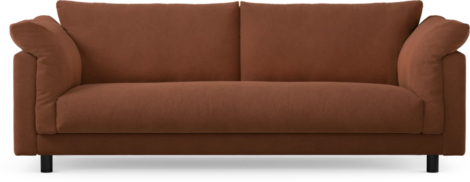 Cherrie - 3-sits soffa, hel dyna, fast klädsel - Orange