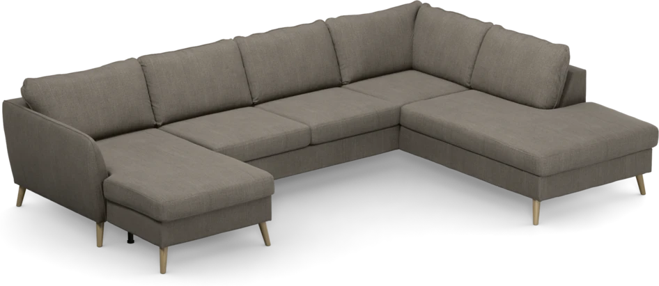 County - 3-sits soffa med schäslong vänster och divan höger - Brun