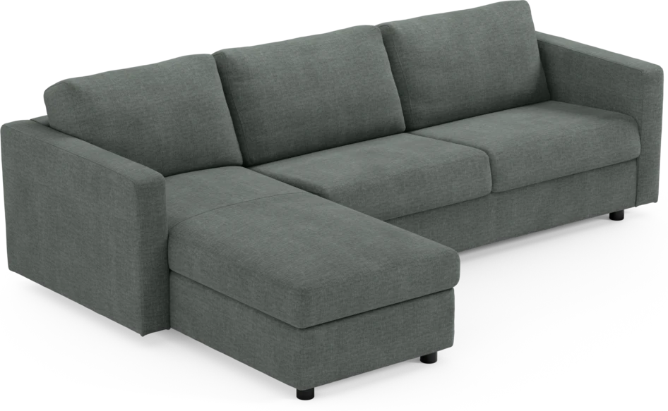 Lindö - Bäddsoffa 2,5-sits med schäslong, vändbar - Grå