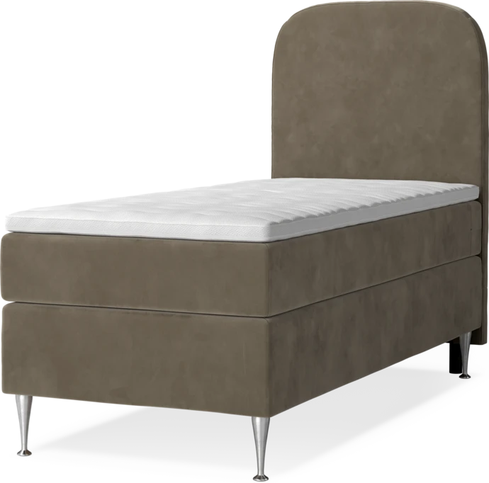 New York, Kontinentalsäng, enkelsäng med bäddmadrass, sängben och sänggavel slät