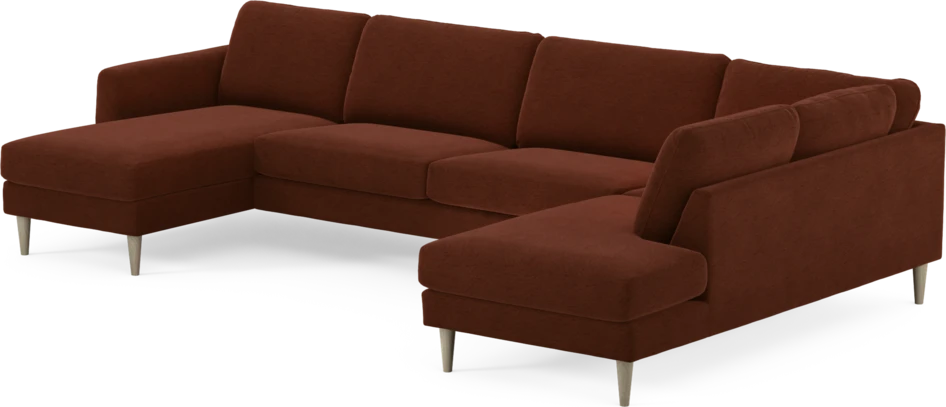 Bridge - 3-sits soffa med schäslong vänster och divan höger - Orange