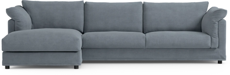 Cherrie - 3-sits soffa med schäslong vänster, med kappa - Blå