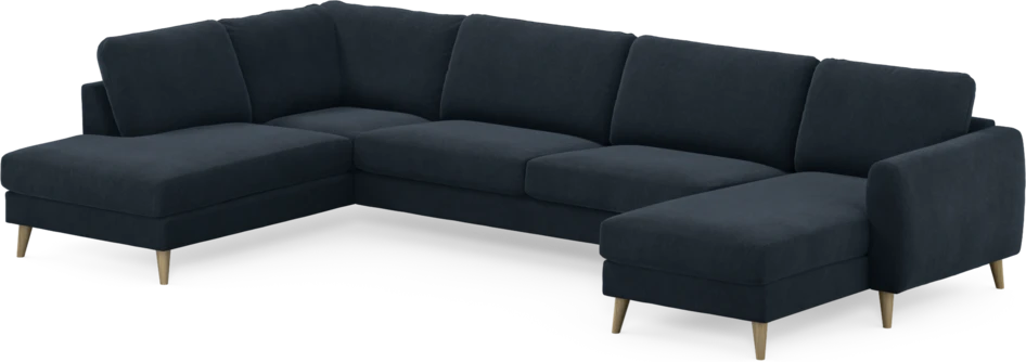 Bridge - 3-sits soffa med divan vänster och schäslong höger - Blå