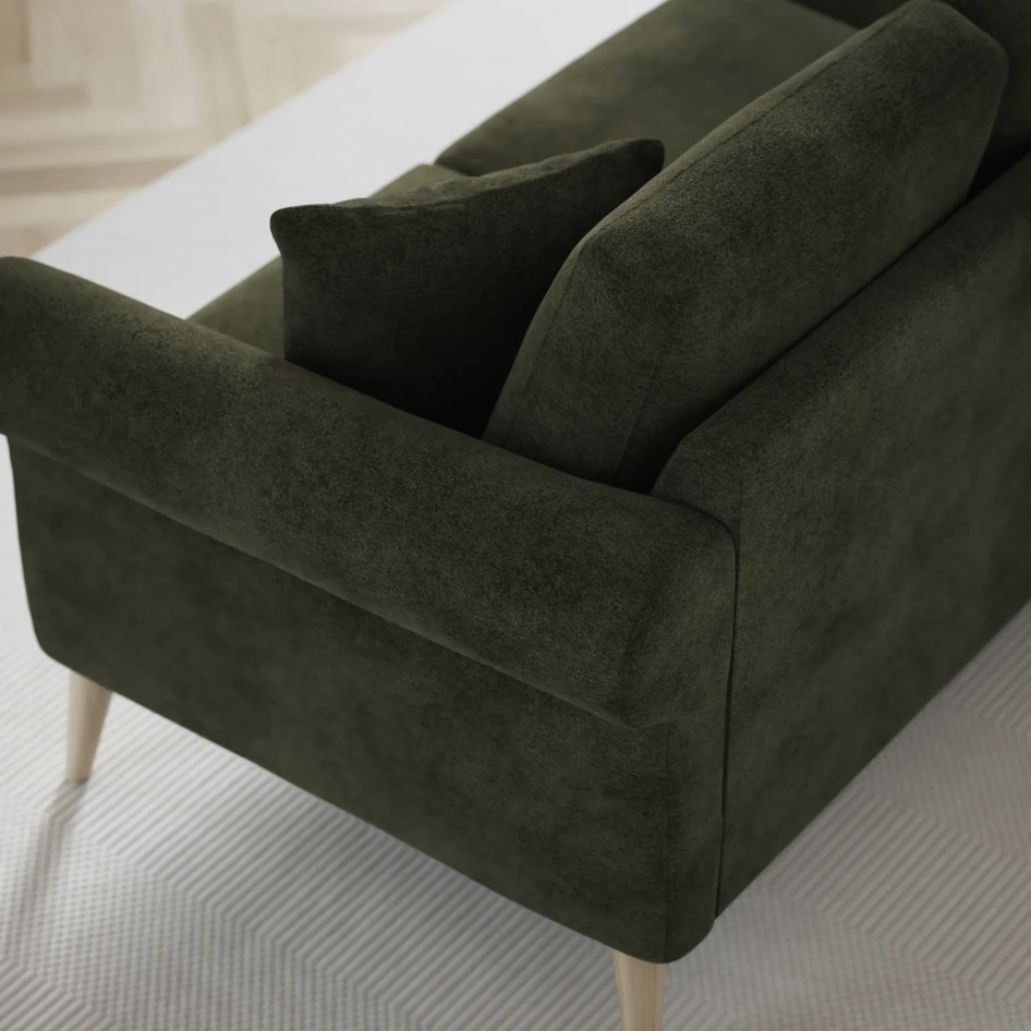 Eden - 3-sits soffa med schäslong vänster och divan höger - Grön