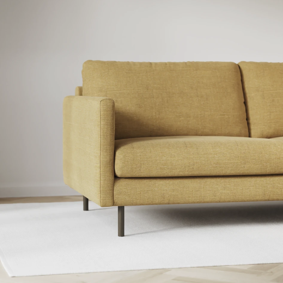 Madison - 2-sits soffa med divan vänster och schäslong höger - Gul