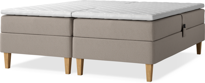 Delux Sense - Ställbar säng, dubbelsäng med bäddmadrass - Beige