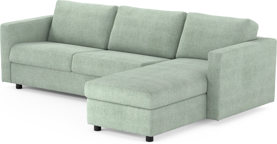 Lindö - Bäddsoffa 2,5-sits med schäslong, vändbar - Grön