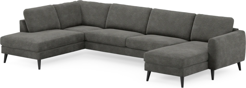 Bridge - 3-sits soffa med divan vänster och schäslong höger - Grå