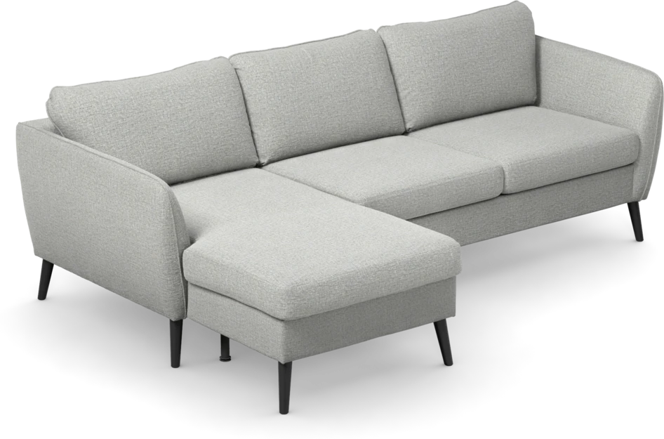 County - 3-sits soffa med flyttbar schäslong - Grå