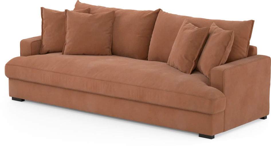 Mila - 4-sits soffa, hel dyna - Orange