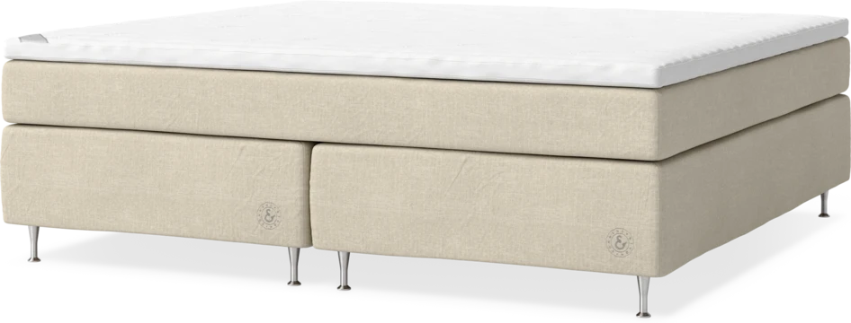 Cape Farewell Comfort - Kontinentalsäng, dubbelsäng med bäddmadrass och sängben - Beige