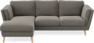 Madison Lux - 2-sits soffa med schäslong vänster - Grå