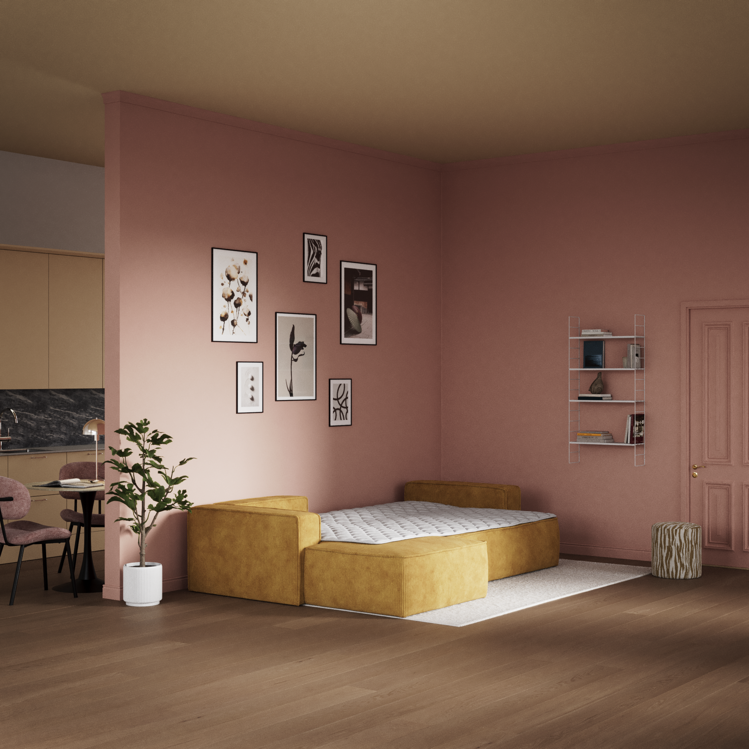Ide - Bäddsoffa 3-sits med schäslong vänster - inspiration