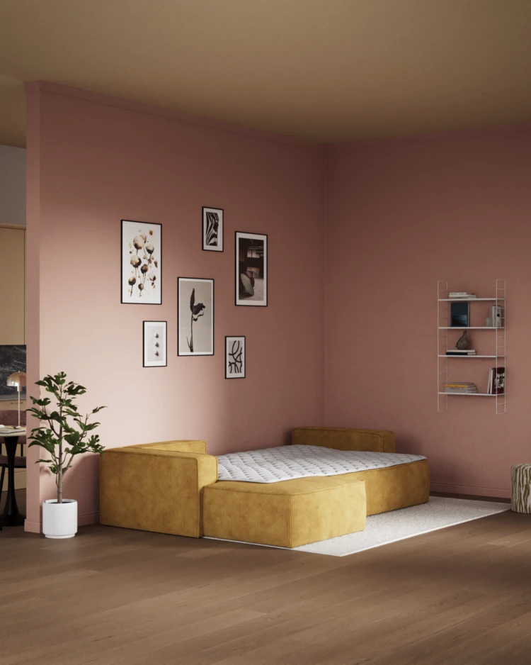 Ide - Bäddsoffa 3-sits med schäslong vänster - inspiration