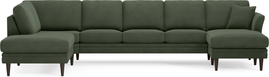 Eden - 3-sits soffa med divan vänster och schäslong höger - Grön